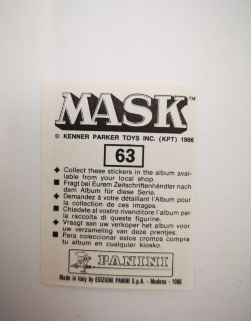 Mask Panini Sticker Europa Nr. 63 – Bild 2