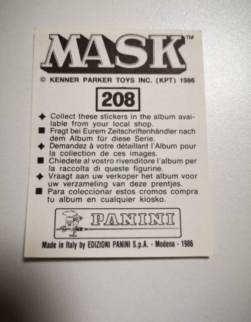 Mask Panini Sticker Europa Nr. 208 – Bild 2