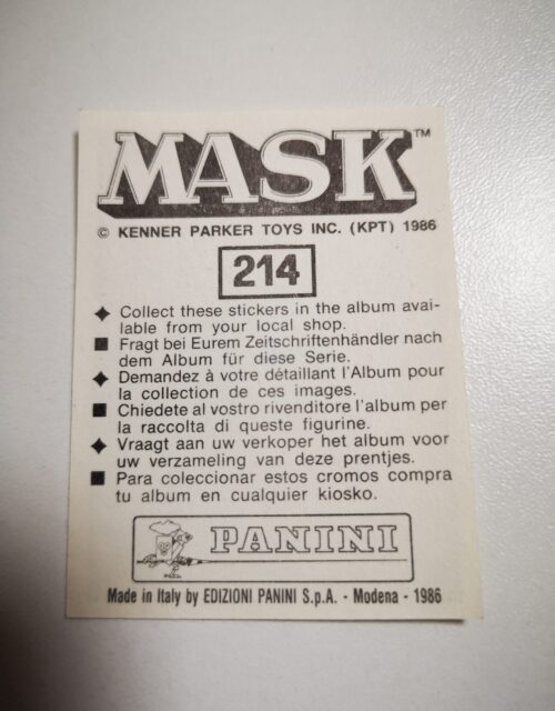 Mask Panini Sticker Europa Nr. 214 – Bild 2