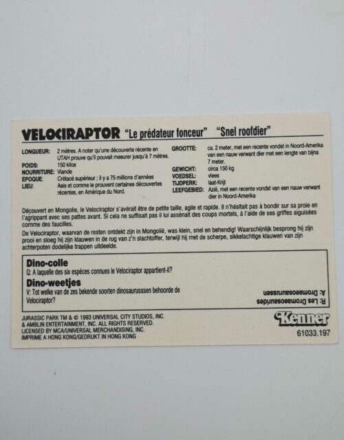 Jurassic Park / Sammelkarte Nr. 18 (Französisch) – Bild 2