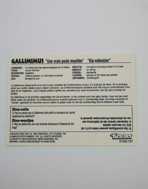 Jurassic Park / Sammelkarte Nr. 22 (Französisch) – Bild 2