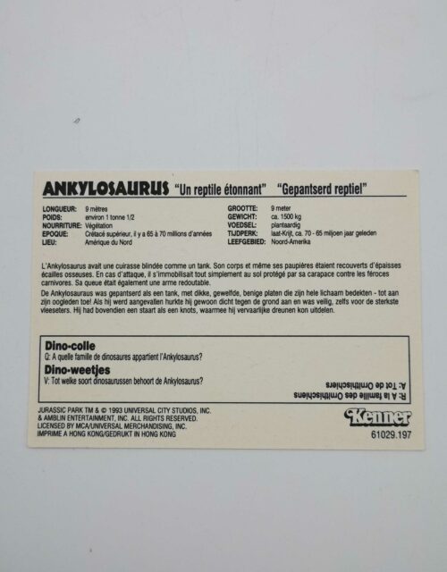 Jurassic Park / Sammelkarte Nr. 23 (Französisch) – Bild 2